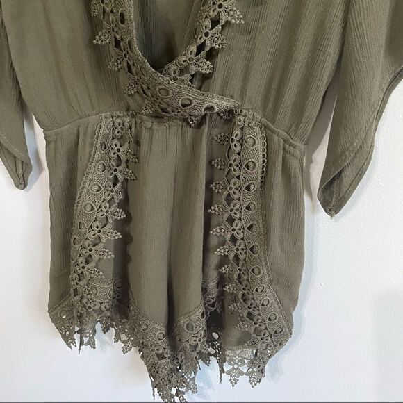 2/$20  Ambiance CROCHET TRIM ROMPER - Picture 8 of 12